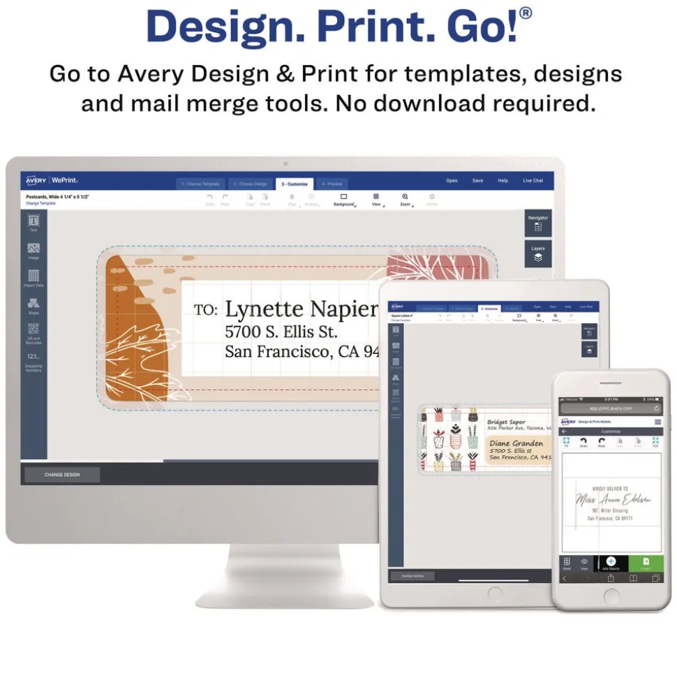 Avery 2 in. x 4 in. Shipping Labels-Bulk Packs for Inkjet/Laser Printers - White (10/Sheet, 250 Sheets/Box)