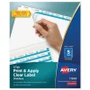 Avery 11 in. x 8.5 in. 5-Tab Print and Apply Index Maker Clear Label Dividers - White (50 Sets/Box)
