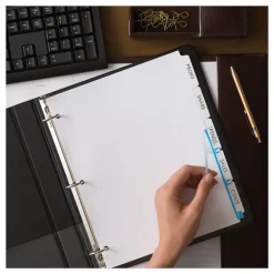 Avery 11 in. x 8.5 in. 5-Tab Print and Apply Index Maker Clear Label Dividers - White (50 Sets/Box)