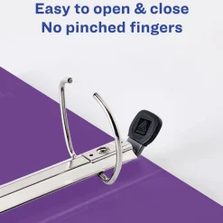 Avery 3 One Touch EZD Rings 2 in. Capacity 11 in. x 8.5 in. Heavy-Duty View Binder with DuraHinge - Purple (6/Carton)