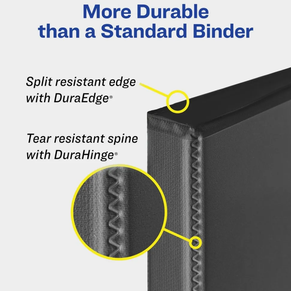 Avery 3 One Touch EZD Rings 1 in. Capacity 11 in. x 8.5 in. Heavy-Duty View Binder with DuraHinge - Navy Blue (12/Carton)