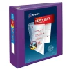 Avery 3 One Touch EZD Rings 3 in. Capacity 11 in. x 8.5 in. Heavy-Duty View Binder with DuraHinge - Purple (4/Carton)