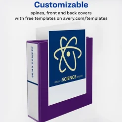 Avery 3 One Touch EZD Rings 3 in. Capacity 11 in. x 8.5 in. Heavy-Duty View Binder with DuraHinge - Purple (4/Carton)