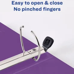 Avery 3 One Touch EZD Rings 3 in. Capacity 11 in. x 8.5 in. Heavy-Duty View Binder with DuraHinge - Purple (4/Carton)