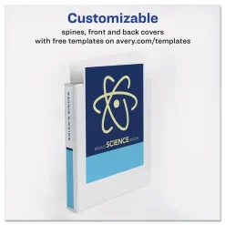 Avery 3 Round Rings 1 in. Capacity 14 in. x 8.5 in. Legal Durable View Binder - White