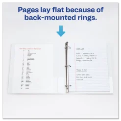 Avery 3 Round Rings 1 in. Capacity 14 in. x 8.5 in. Legal Durable View Binder - White