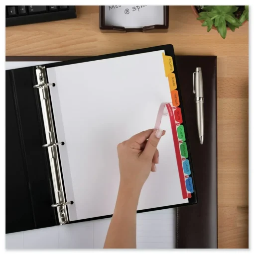 Avery Index Maker 11 in. x 8.5 in. 8-Tab Traditional Color Print and Apply Clear Label Dividers - Assorted (25/Box)