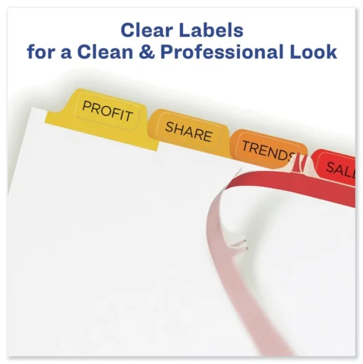 Avery Index Maker 11 in. x 8.5 in. 8-Tab Traditional Color Print and Apply Clear Label Dividers - Assorted (25/Box)