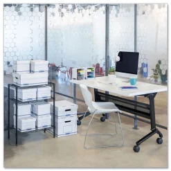 Bankers Box 12.75 in. x 16.5 in. x 10.5 in. Organizer Storage Boxes - X-Large, White/Blue (12/Carton)