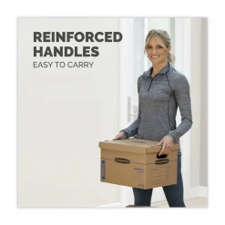 Bankers Box SmoothMove 12 in. x 15 in. x 10 in. Classic Moving/Storage Boxes - Small, Brown/Blue (20/Carton)