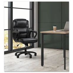 Basyx HON Sadie Mid-Back Ergonomic Executive Chair, Black Leather