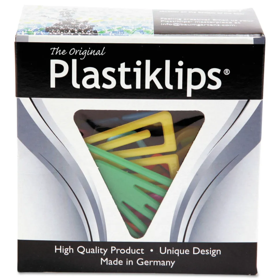 Baumgartens Plastiklips Smooth Paper Clips - Assorted Colors/Extra Large (50/Box)