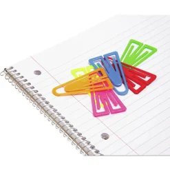 Baumgartens Plastiklips Smooth Paper Clips - Assorted Colors/Extra Large (50/Box)