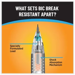 BIC 0.7 mm HB (#2) Break-Resistant Mechanical Pencils with Erasers - Black Lead, Assorted Barrel Colors (2/Pack)