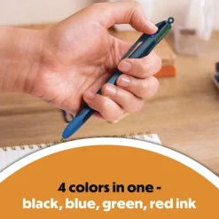 BIC 4-Color Smooth Medium 1 mm Retractable Ballpoint Pen - Multicolor (12/Pack)