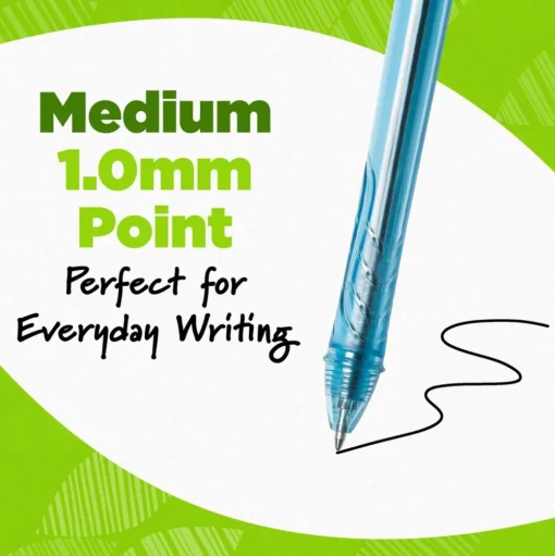 BIC Ecolutions Medium 1 mm Gel Pen - Blue Ink/Blue Barrel (4/Pack)