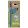 BIC Medium 1 mm Ecolutions Retractable Gel Pen - Assorted Ink Colors, Blue Barrel (12/Pack)