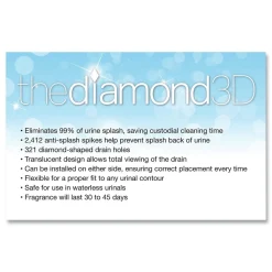 Big D Industries Diamond 3D Urinal Screen - Mountain Air Scent/Blue (6/Carton)