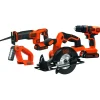 Black & Decker 20V MAX Lithium-Ion Brushed Cordless 4-Tool Power Tool Combo Kit (1.5 Ah)