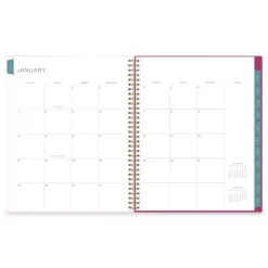Blue Sky 11 in. x 8.5 in. 12-Month (Jan to Dec): 2026 Kelly Ventura Magenta Bloom Weekly/Monthly Planner - Floral Artwork, Multicolor Cover