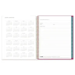 Blue Sky 11 in. x 8.5 in. 12-Month (Jan to Dec): 2026 Kelly Ventura Magenta Bloom Weekly/Monthly Planner - Floral Artwork, Multicolor Cover