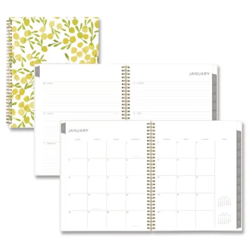 Blue Sky 11 in. x 8.5 in. 12-Month (Jan to Dec): 2026 Mimosa Weekly/Monthly Planner - Floral Artwork, Yellow/Green/White Cover