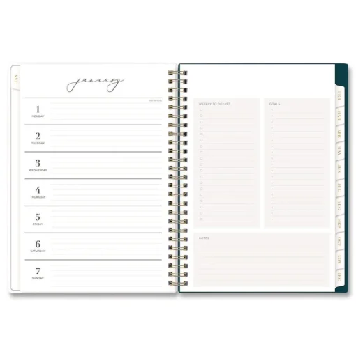 Blue Sky 8.63 in. x 5.88 in. 12-Month (Jan to Dec): 2026 Life Note-It Dania Weekly/Monthly Planner - Floral Artwork, Teal/Pink/Blue Cover