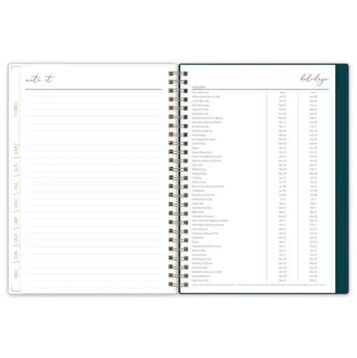 Blue Sky 8.63 in. x 5.88 in. 12-Month (Jan to Dec): 2026 Life Note-It Dania Weekly/Monthly Planner - Floral Artwork, Teal/Pink/Blue Cover