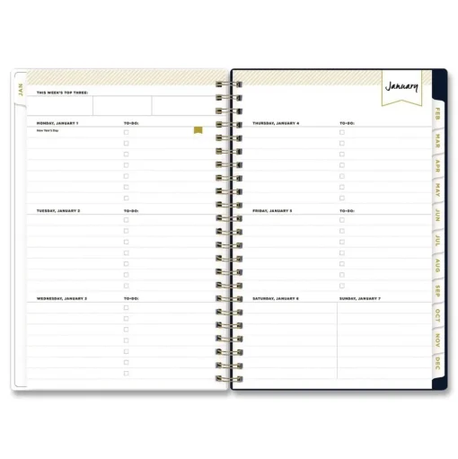 Blue Sky 8 in. x 5 in. 12-Month (Jan-Dec 2026) Day Designer Peyton Weekly/Monthly Planner - Navy Cover