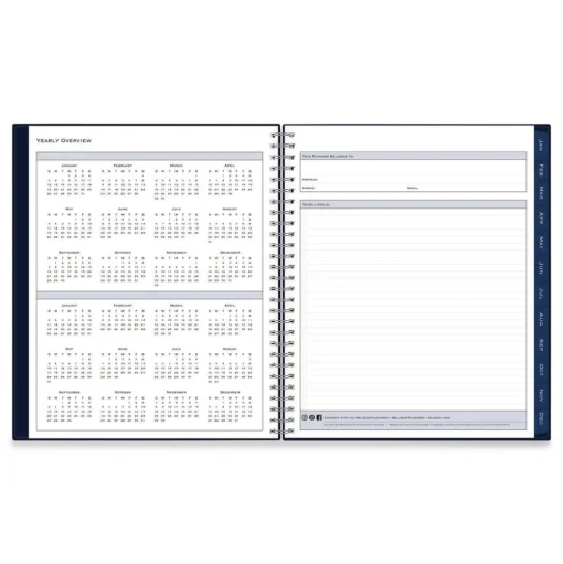 Blue Sky 10 in. x 8 in. 12-Month (Jan to Dec): 2026 Passages Monthly Planner - Navy Cover