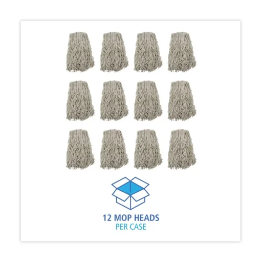 Boardwalk #32 Cut-End Cotton Mop Head - White (12/Carton)