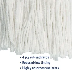 Boardwalk #24 Cut-End Rayon Wet Mop Head - White (12/Carton)