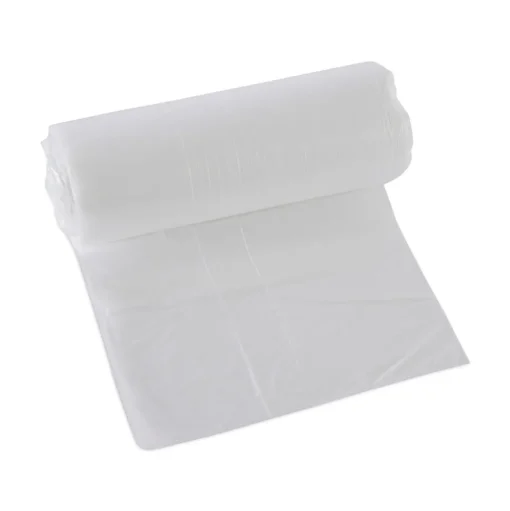 Boardwalk 16 Gallon 6 mic 24 in. x 33 in. Perforated Roll High-Density Can Liners - Natural (50 Bags/Roll, 20 Rolls/Carton)