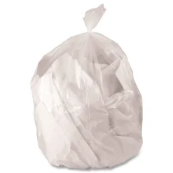 Boardwalk 16 Gallon 0.5 mil 24 in. x 32 in. Perforated Roll Low-Density Waste Can Liners - Clear (500/Carton)
