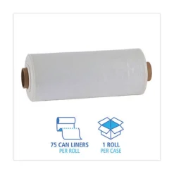 Boardwalk 60 Gallon 1.8 mil 38 in. x 63 in. Industrial Drum Liners Rolls - Clear (75/Carton)
