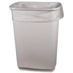 Boardwalk 33 Gallon 0.65 mil 33 in. x 39 in. Perforated Roll Low-Density Waste Can Liners - Clear (250/Carton)