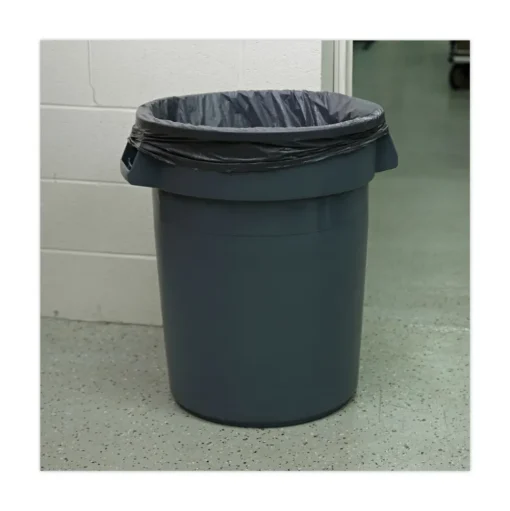 Boardwalk 32 Gallon Linear-Low-Density Polyethylene Round Waste Receptacle - Gray