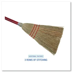 Boardwalk 39 in. Corn Fiber Bristles Lobby/Toy Broom - Red