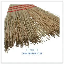 Boardwalk 39 in. Corn Fiber Bristles Lobby/Toy Broom - Red