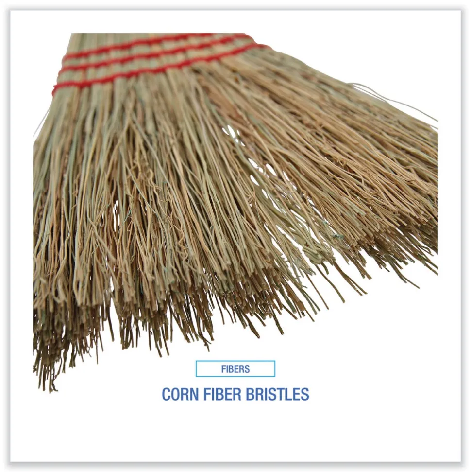 Boardwalk 39 in. Corn Fiber Bristles Lobby/Toy Broom - Red