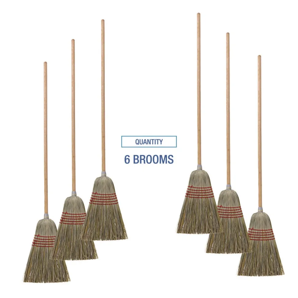 Boardwalk 53-1/2 in. Corn/Fiber Lobby Brooms - Natural (6/Carton)