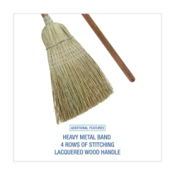 Boardwalk 60 in. Corn/Synthetic Fiber Bristle Broom - Gray/Natural (6/Carton)