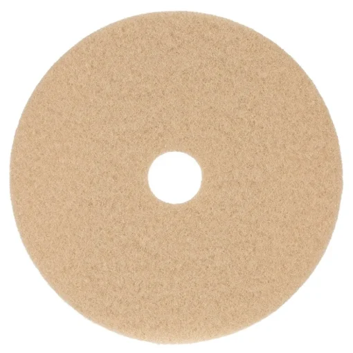 Boardwalk 27 in. Diameter Burnishing Floor Pads - Tan (5/Carton)