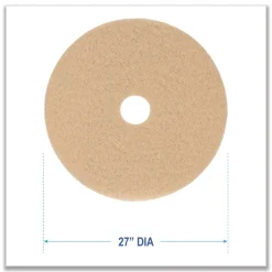 Boardwalk 27 in. Diameter Burnishing Floor Pads - Tan (5/Carton)