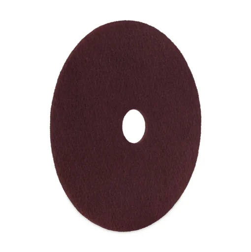 Boardwalk 16 in. Diameter Deep Scrub Pads - Maroon (10/Carton)