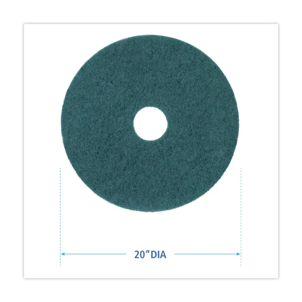 Boardwalk 20 in. Diameter Heavy-Duty Scrubbing Floor Pads - Green (5/Carton)