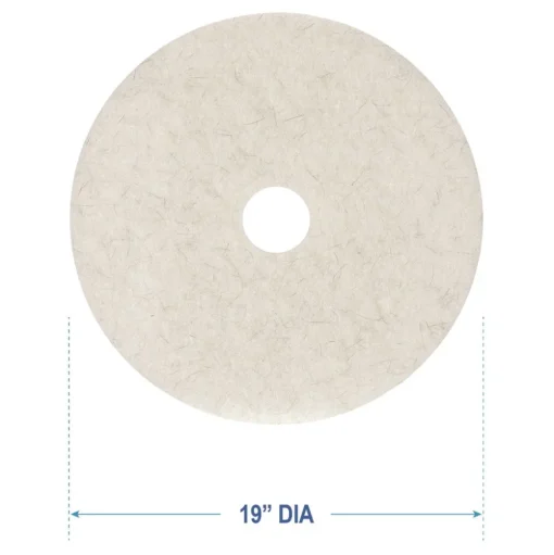Boardwalk 19 in. Diameter Natural Burnishing Floor Pads - White (5/Carton)