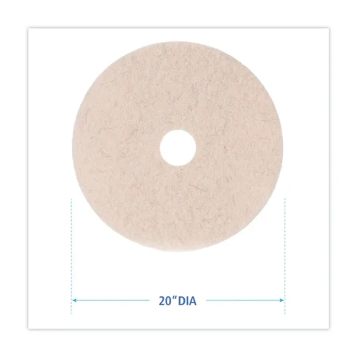Boardwalk 20 in. Diameter Natural Hog Hair Burnishing Floor Pads - Tan (5/Carton)