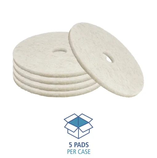 Boardwalk 24 in. Diameter Natural Burnishing Floor Pads - White (5/Carton)
