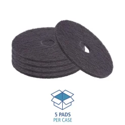 Boardwalk 12 in. Diameter Stripping Floor Pads - Black (5/Carton)